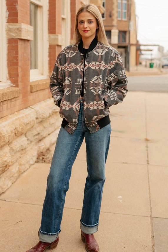 Desert Sage Aztec Bomber JacketS