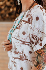 Desert Sand Short Sleeve Knit TopS