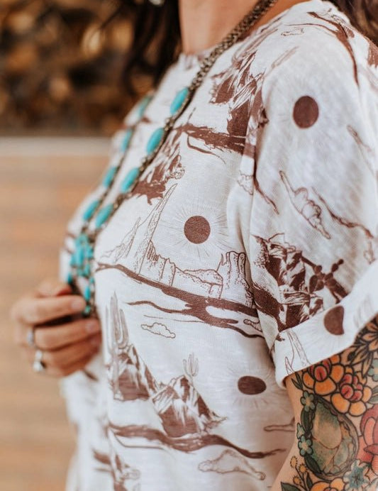 Desert Sand Short Sleeve Knit TopS