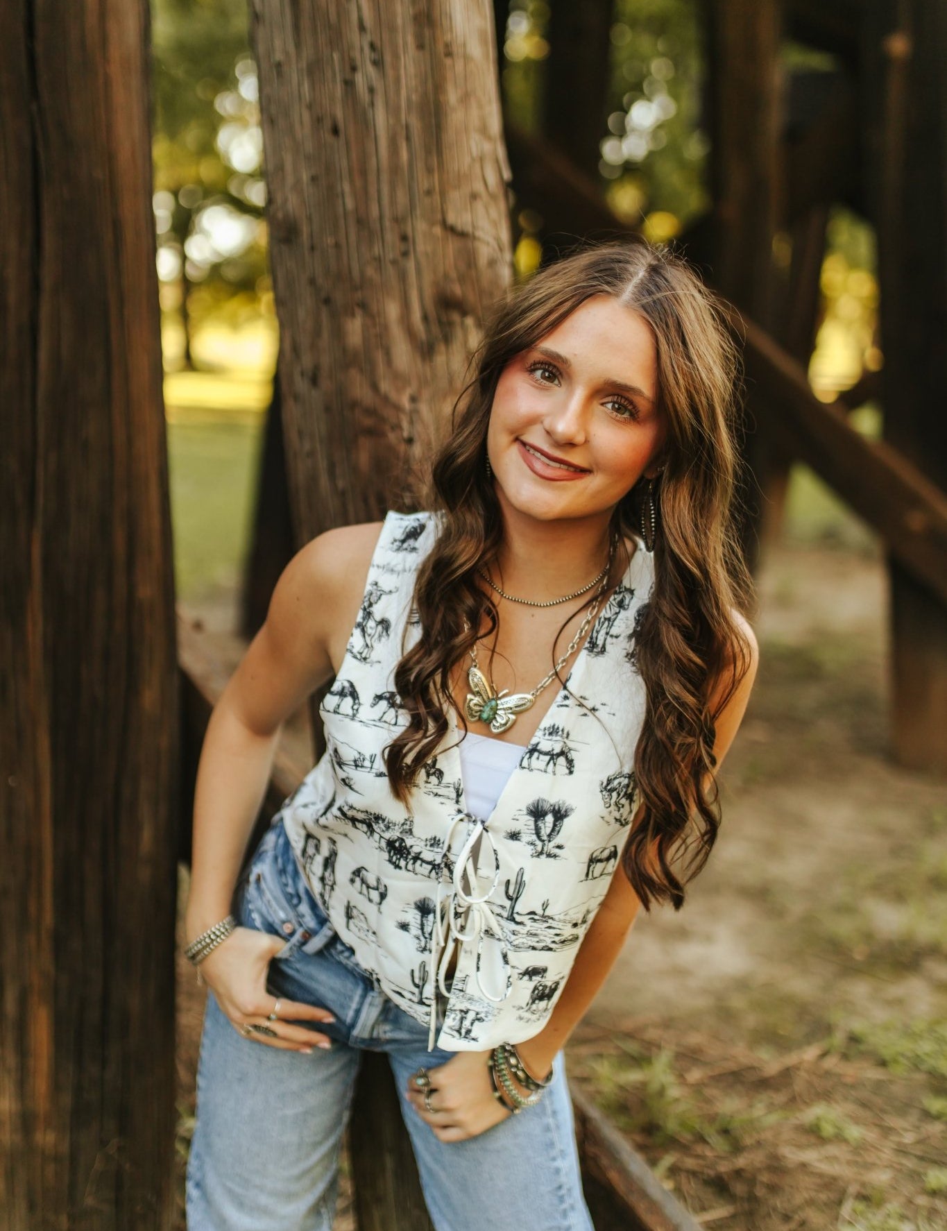 Desert Scene Front Tie VestS