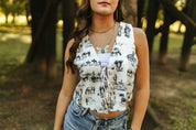 Desert Scene Front Tie VestS