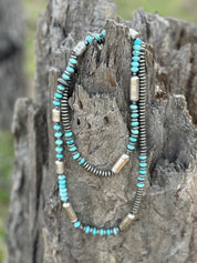 Desert Sky Stamped Barrel Necklace