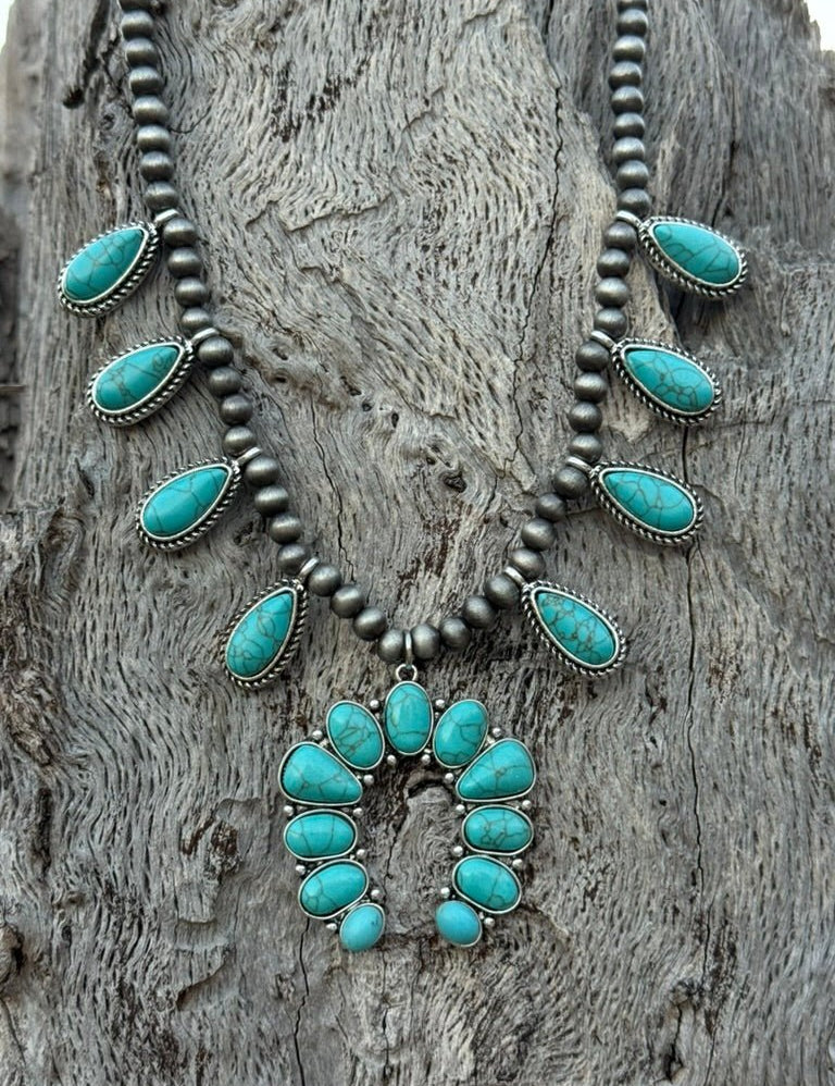 Desert Sky Turquoise Naja Necklace