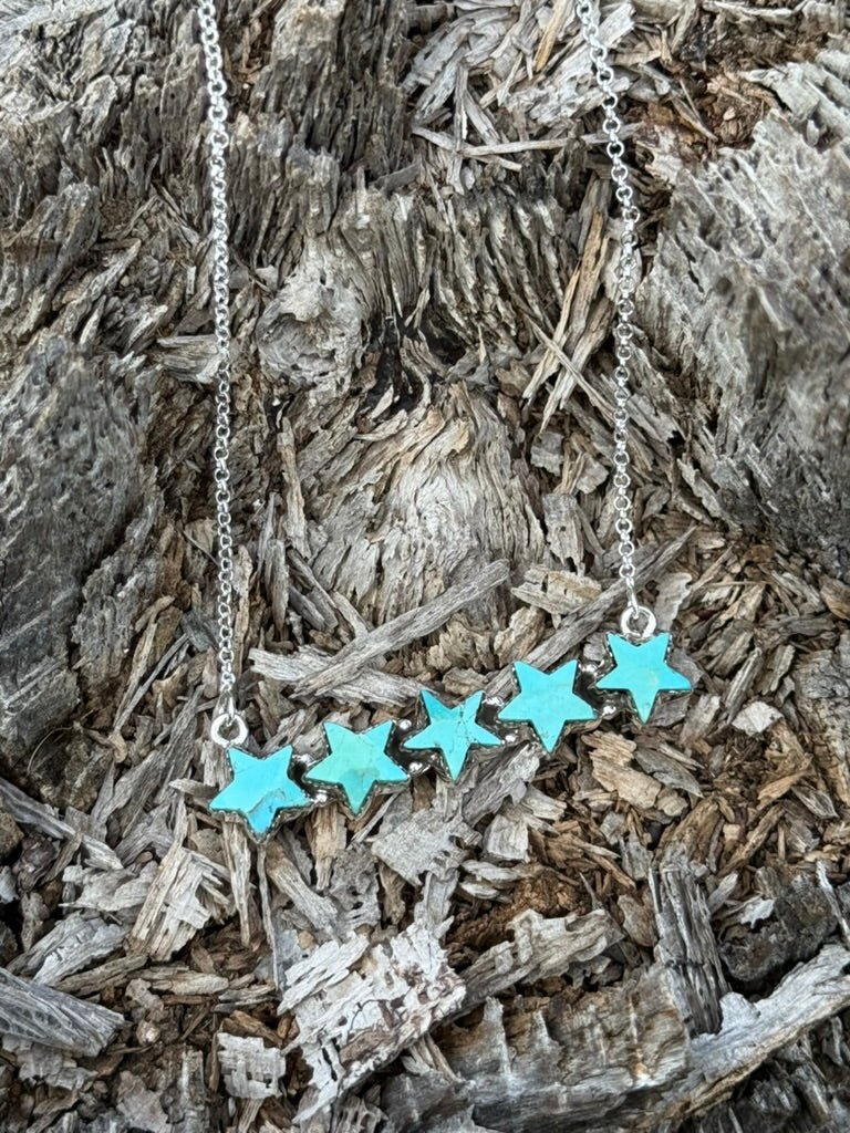 Desert Starlight Turquoise Bar Chain Necklace