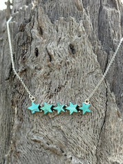 Desert Starlight Turquoise Bar Chain Necklace