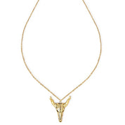 Desert Steer Skull Pendant NecklaceSilver
