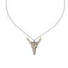 Desert Steer Skull Pendant NecklaceSilver