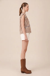 Desert Trails Embroidered Striped Muscle TankS