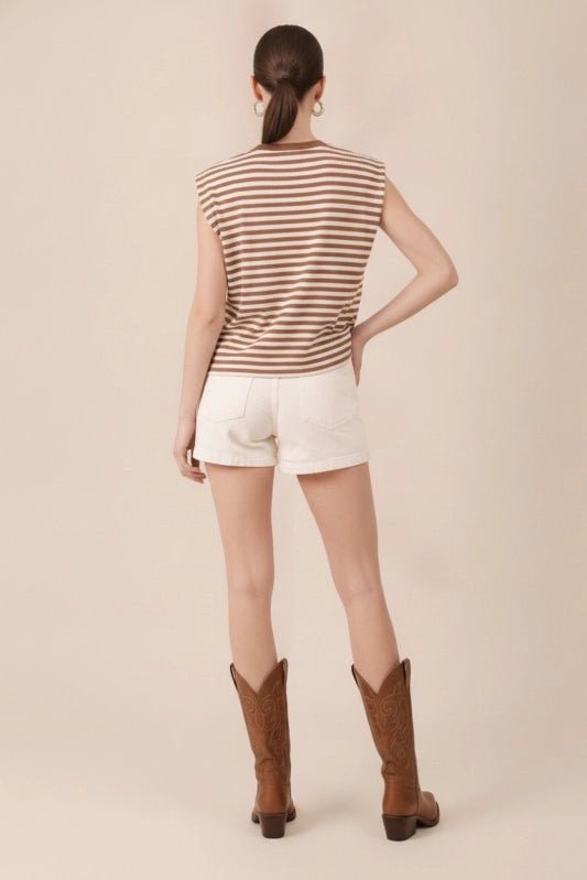 Desert Trails Embroidered Striped Muscle TankS