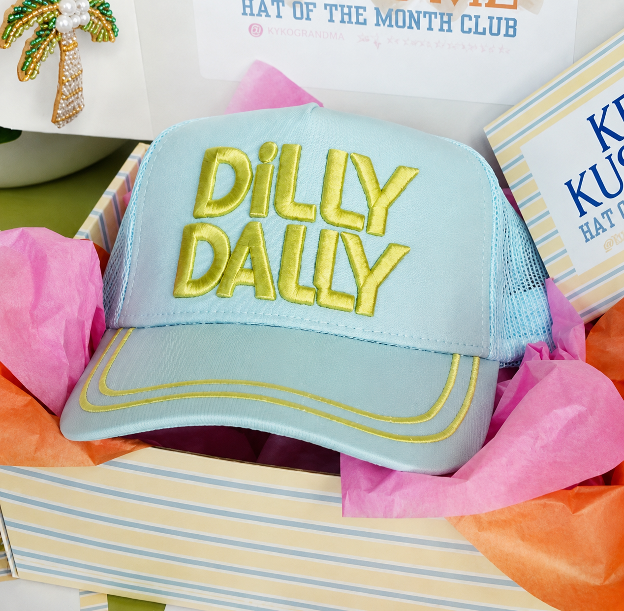 Dilly Dally Embroidered Trucker Hat