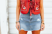 Distressed Denim Mini SkirtS