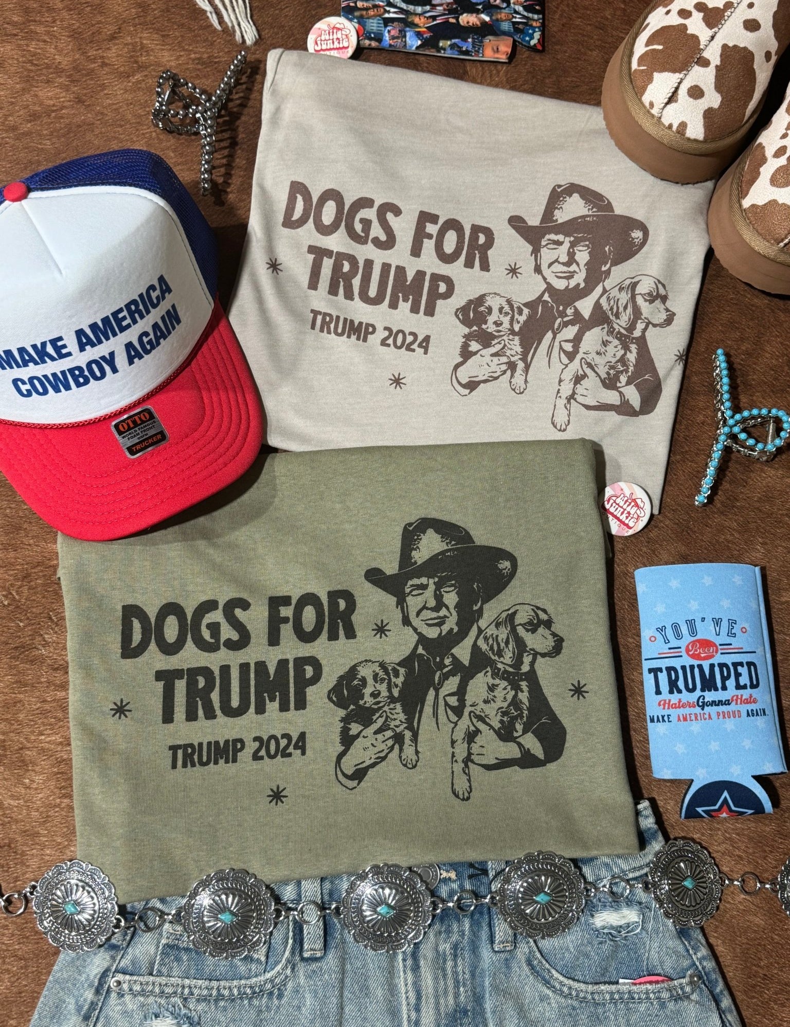 Dogs for Trump Graphic TeeOliveS