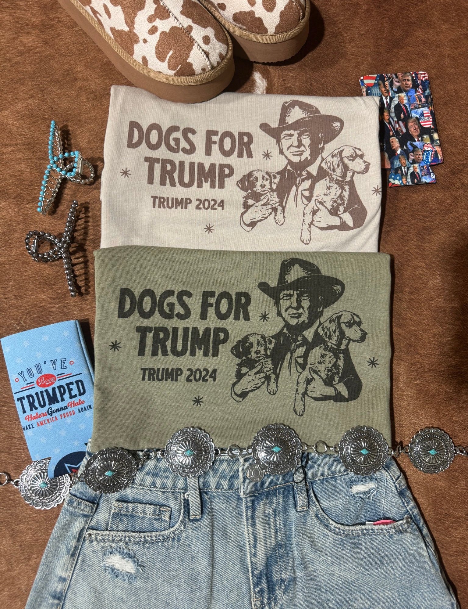 Dogs for Trump Graphic TeeOliveS