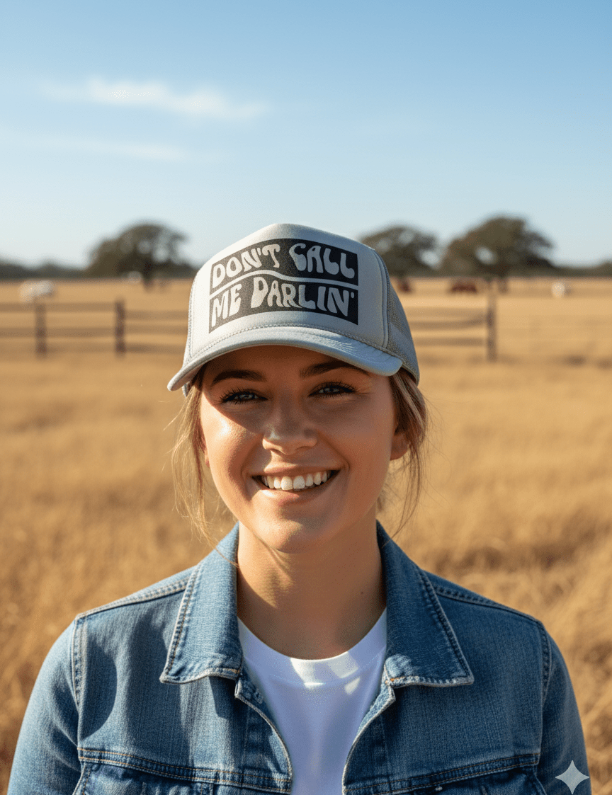Don't Call Me Darlin Trucker HatGrey
