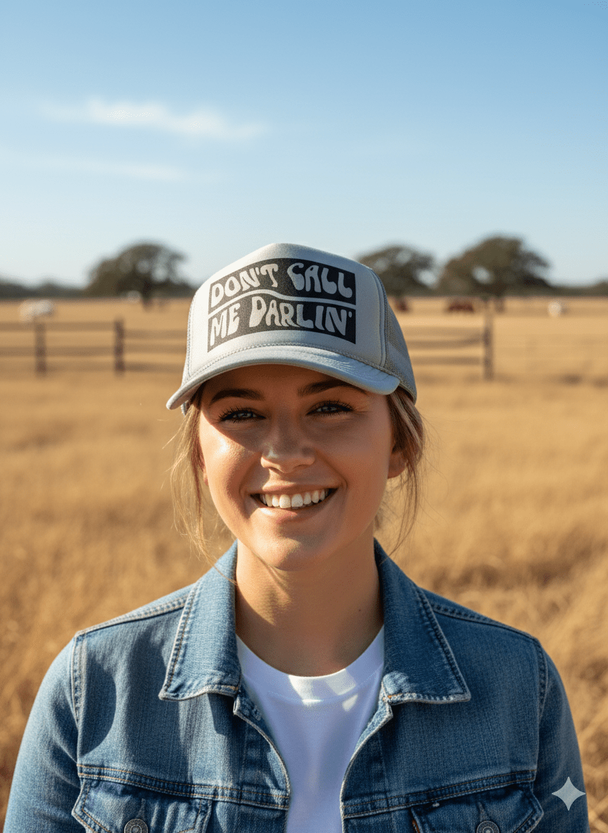Don't Call Me Darlin Trucker HatGrey