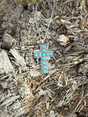 Dotted Cross Turquoise Necklace