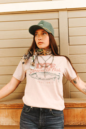 Down To Fish Graphic TeePink GravelS