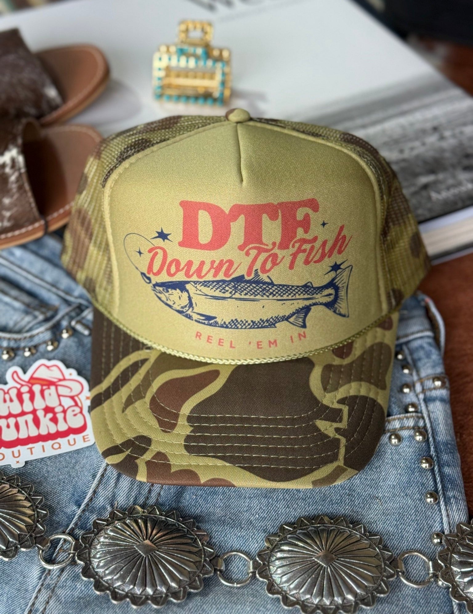 Down To Fish Trucker HatLight Camo