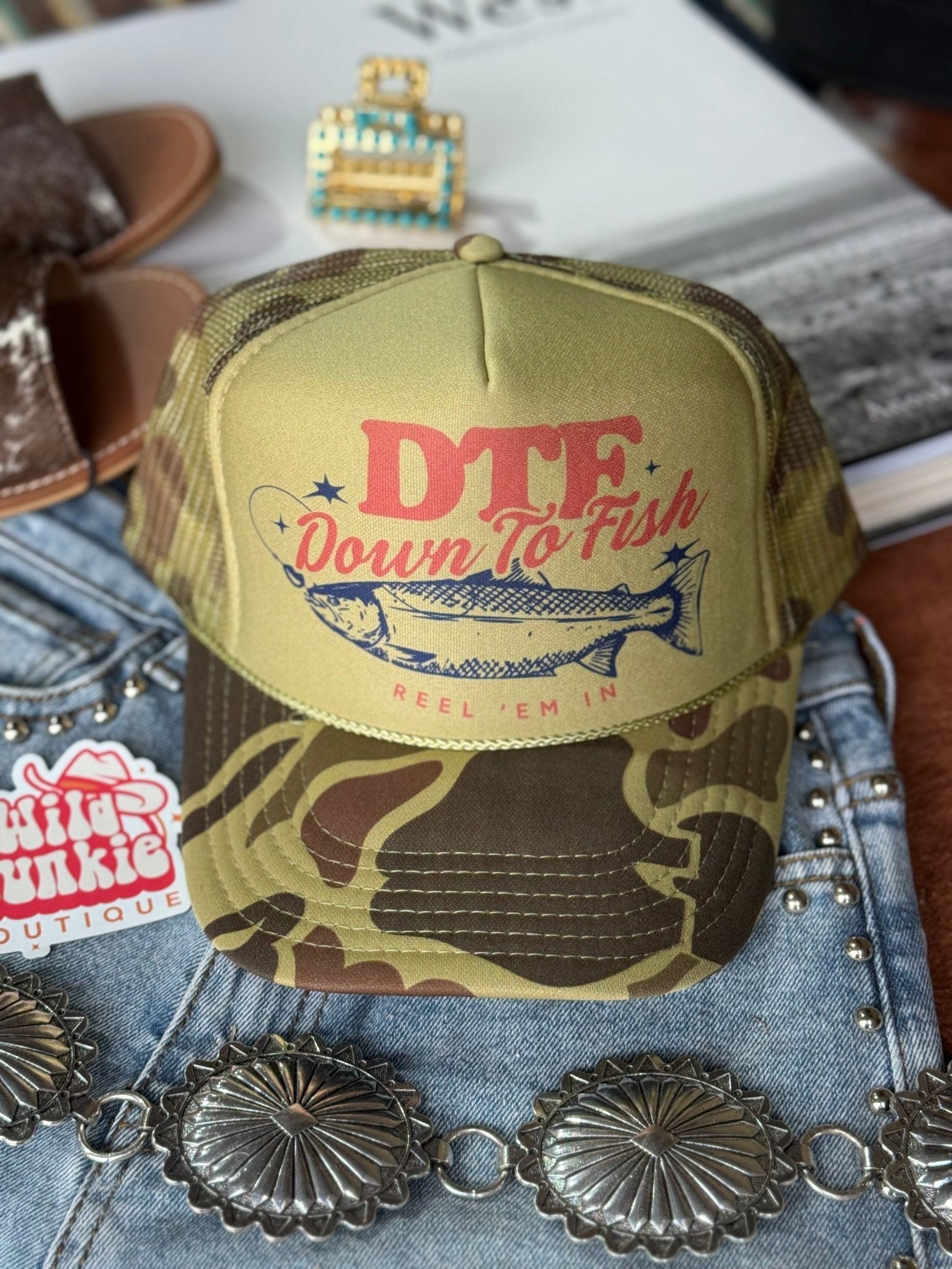 Down To Fish Trucker HatLight Camo
