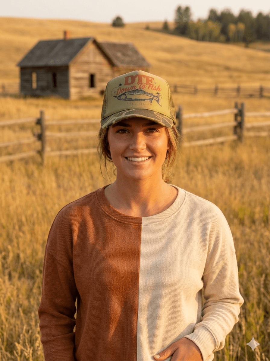Down To Fish Trucker HatLight Camo