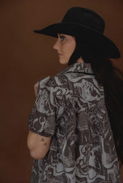 Retro Rodeo Puff Sleeve Dress
