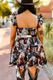 Mane Attraction Ruffle Strap Mini Dress