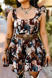 Mane Attraction Ruffle Strap Mini Dress