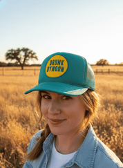 Drunk By Noon Patch Trucker HatTurquoise