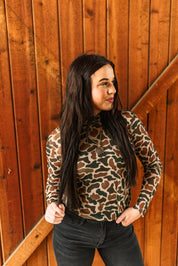 Duck Camo Long Sleeve Mesh TopS