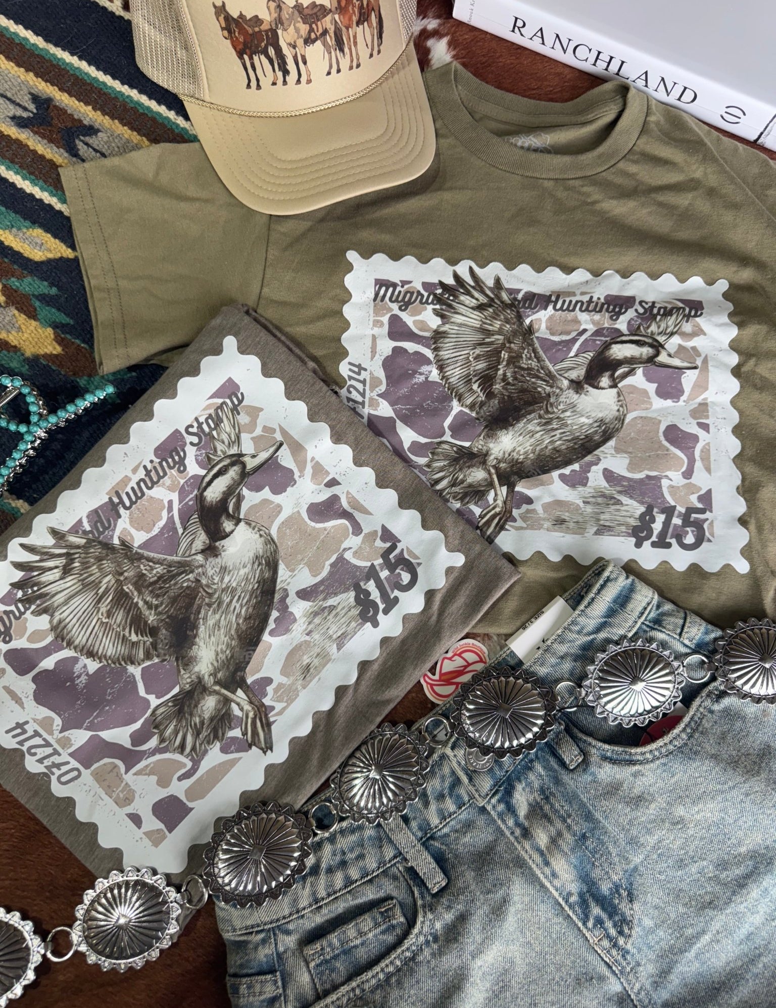 Duck Stamp Graphic TeeOlive GreenS