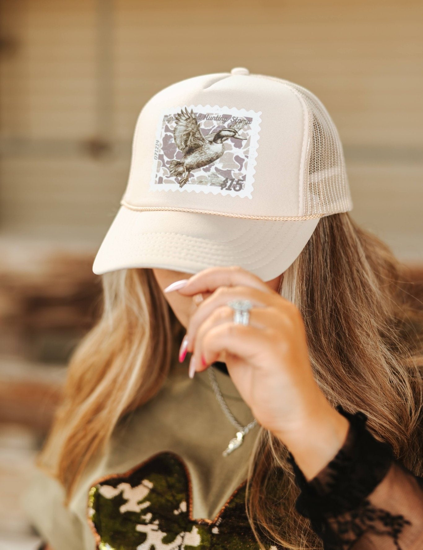 Duck Stamp Trucker HatKhaki