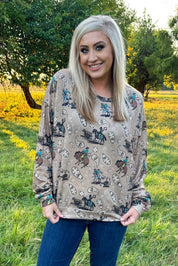 Dusty Rodeo Paisley Western TopS