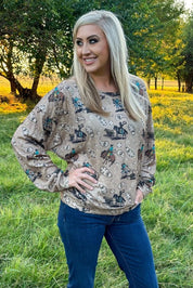 Dusty Rodeo Paisley Western TopS