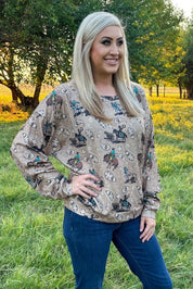 Dusty Rodeo Paisley Western TopS