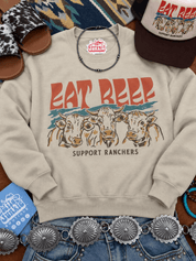 Eat Beef Support Ranchers Graphic SweatshirtSandS