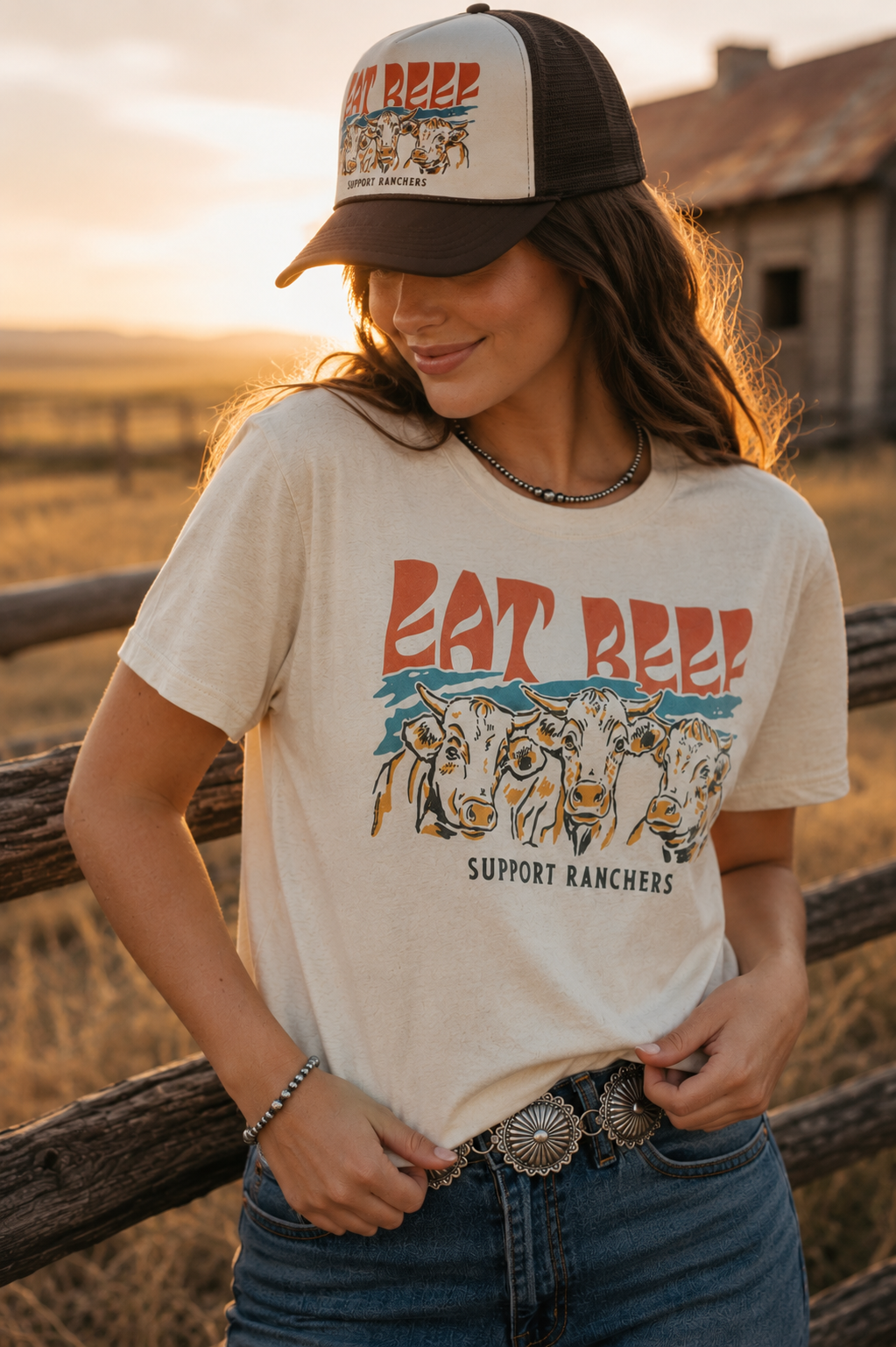 Eat Beef Support Ranchers Graphic TeeCementS