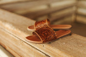 Embossed Western Leather SandalsTan6