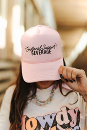 Emotional Support Beverage Pink Trucker HatPink
