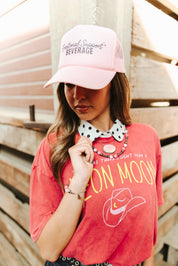 Emotional Support Beverage Pink Trucker HatPink