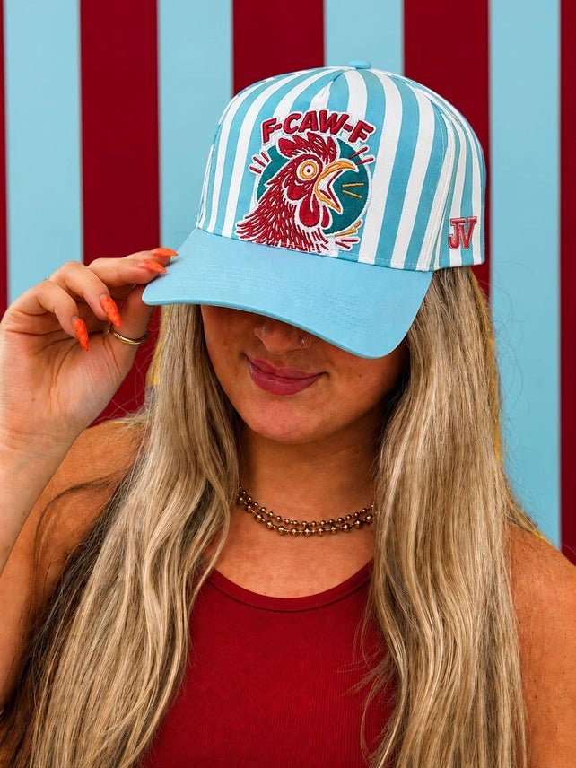 F-Caw-F Embroidered Trucker Hat - Blue