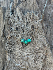 Faceted Turquoise Stones On Sterling Silver Chain Necklace
