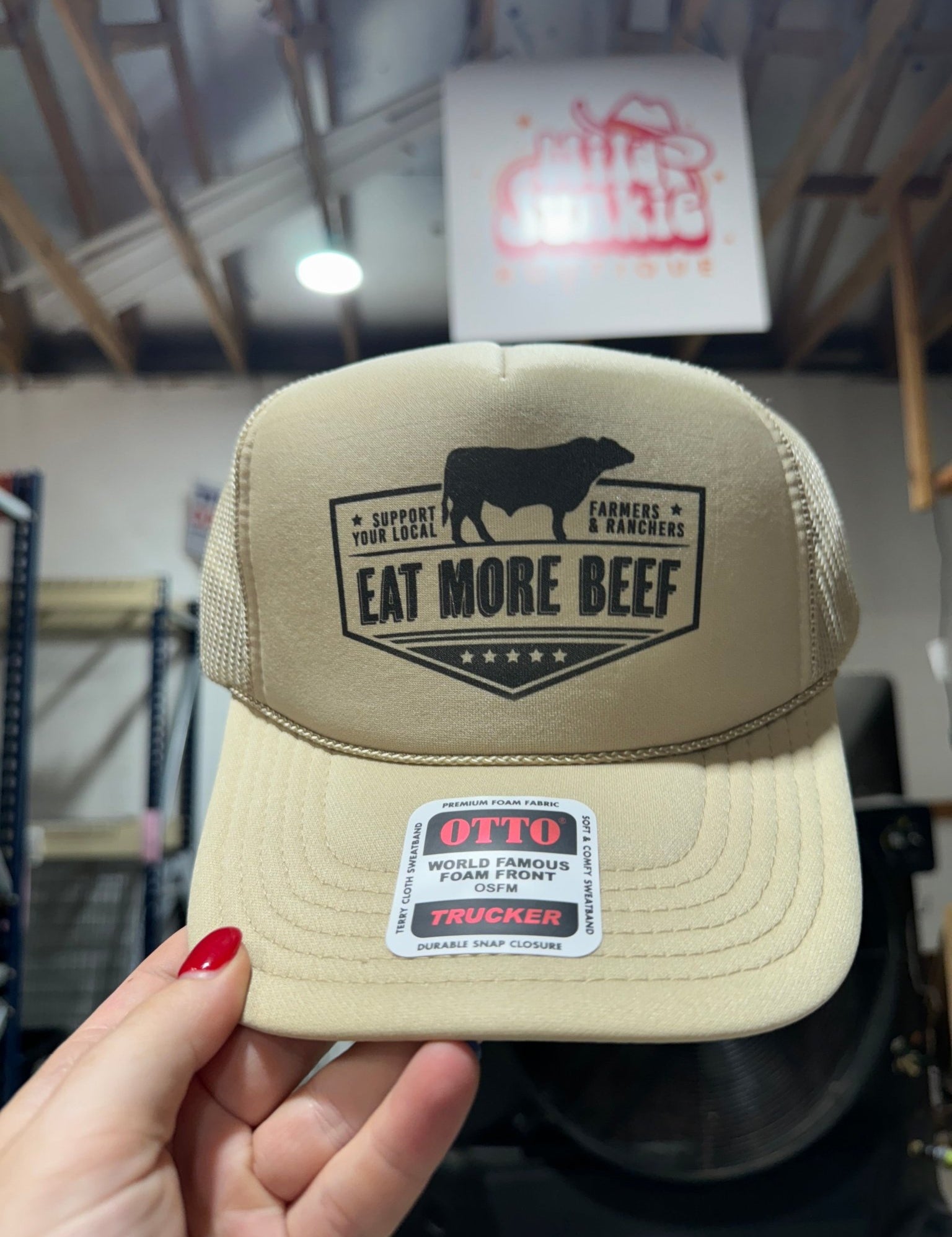 Farmers & Ranchers Eat More Beef Trucker HatMultiOS
