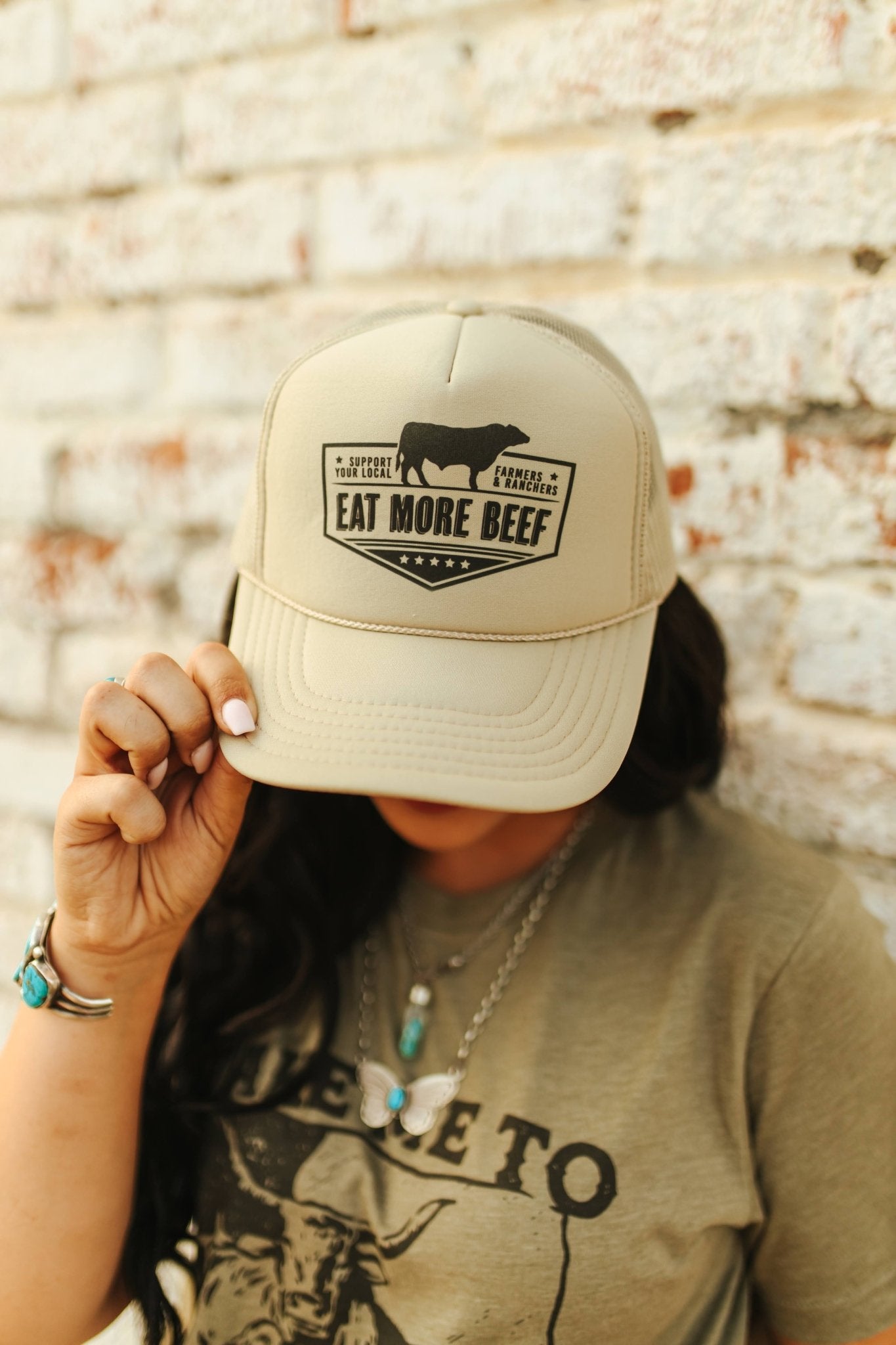 Farmers &amp; Ranchers Eat More Beef Trucker HatMultiOS