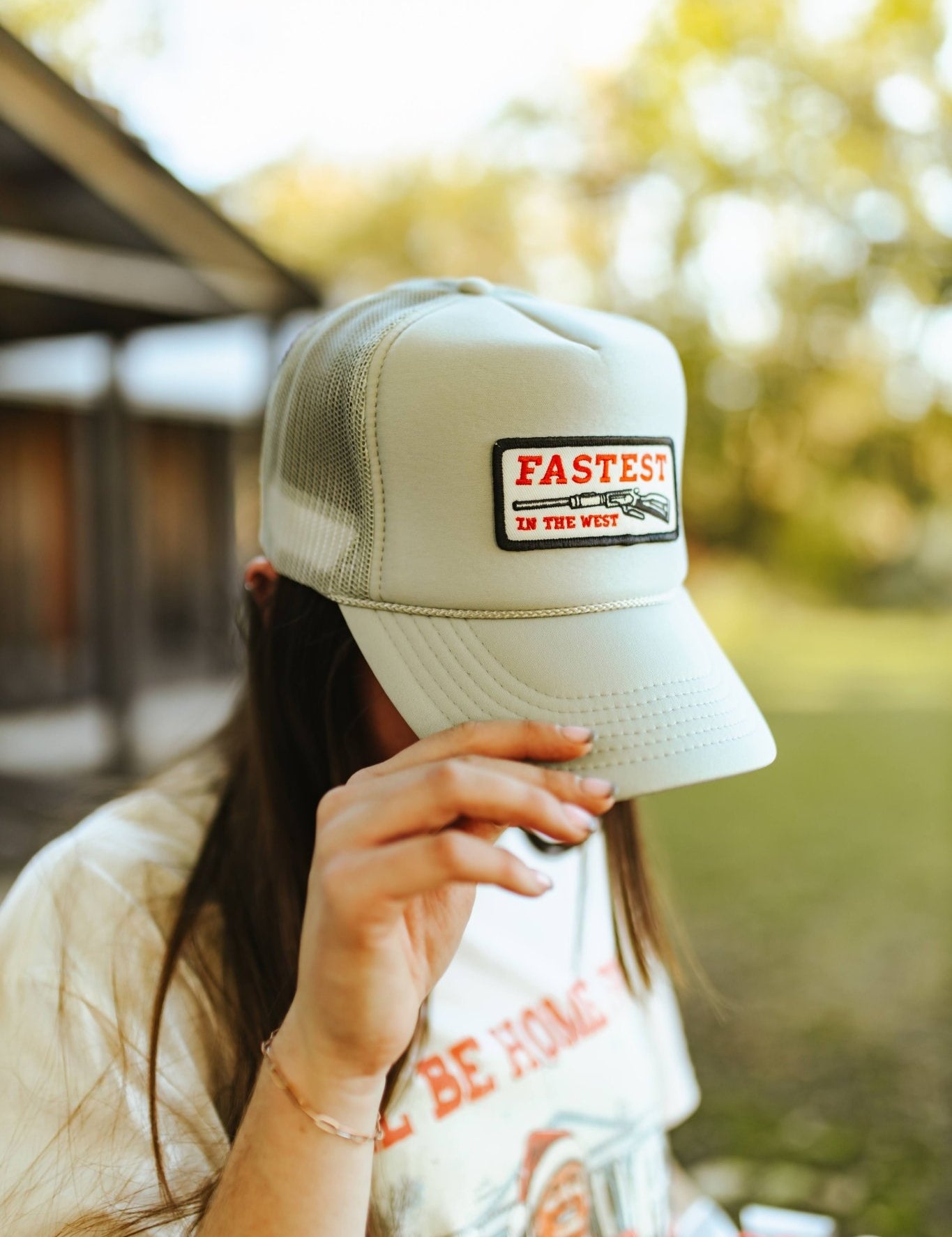 Fastest in the West Patch Trucker HatGrey