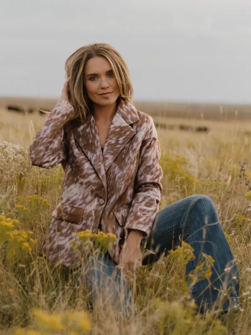Faux Cowhide Blazer - PREORDERS