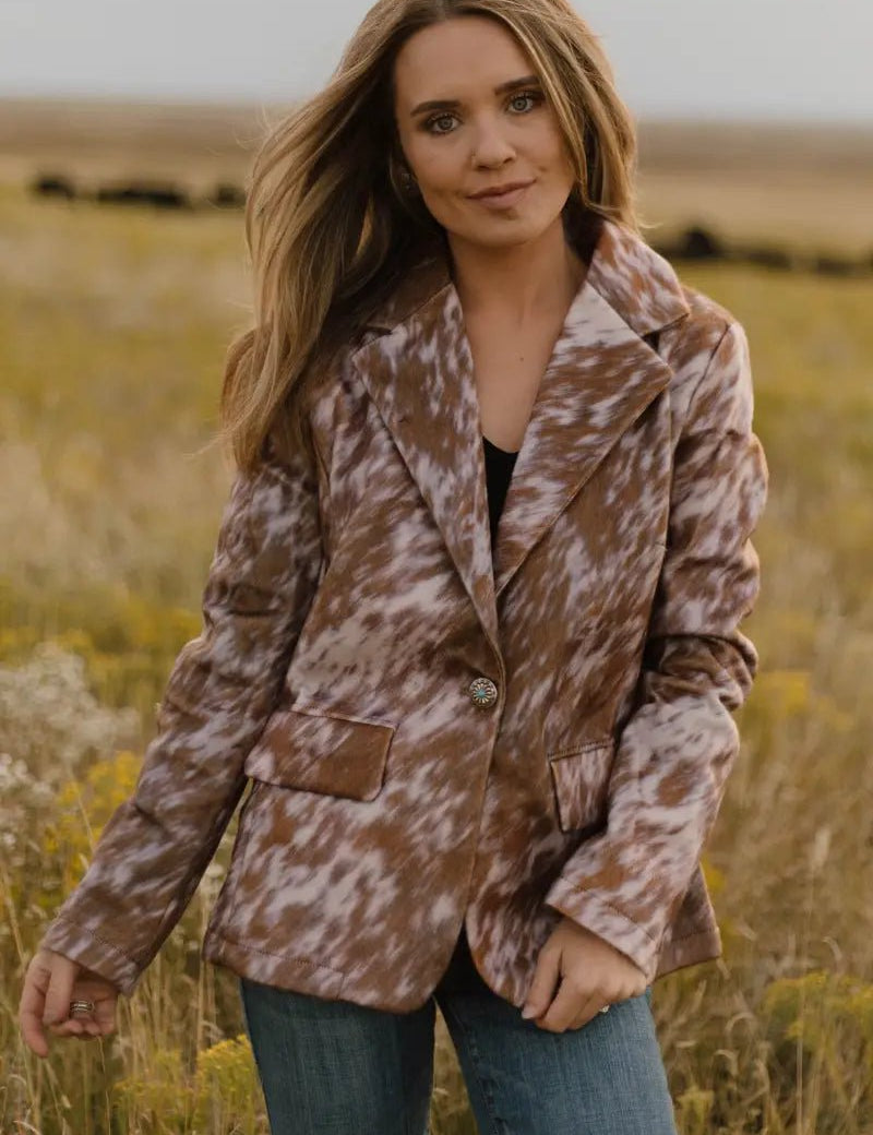 Faux Cowhide Blazer - PREORDERS