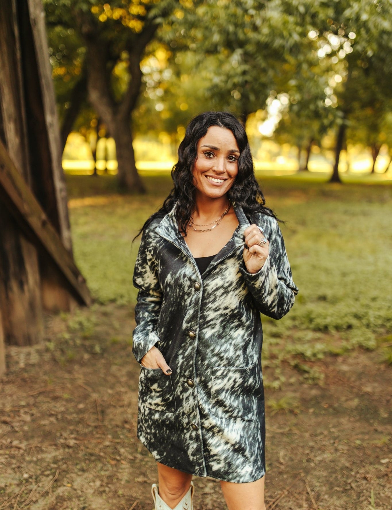 Faux Cowhide JacketS