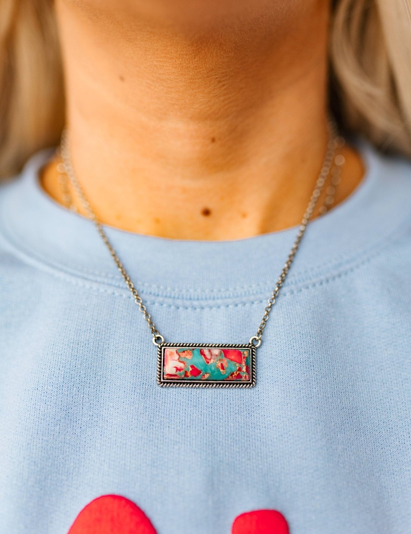 Faux Dahlia Bar Necklace