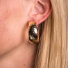 Faux Gold Hammered Hoop Earrings
