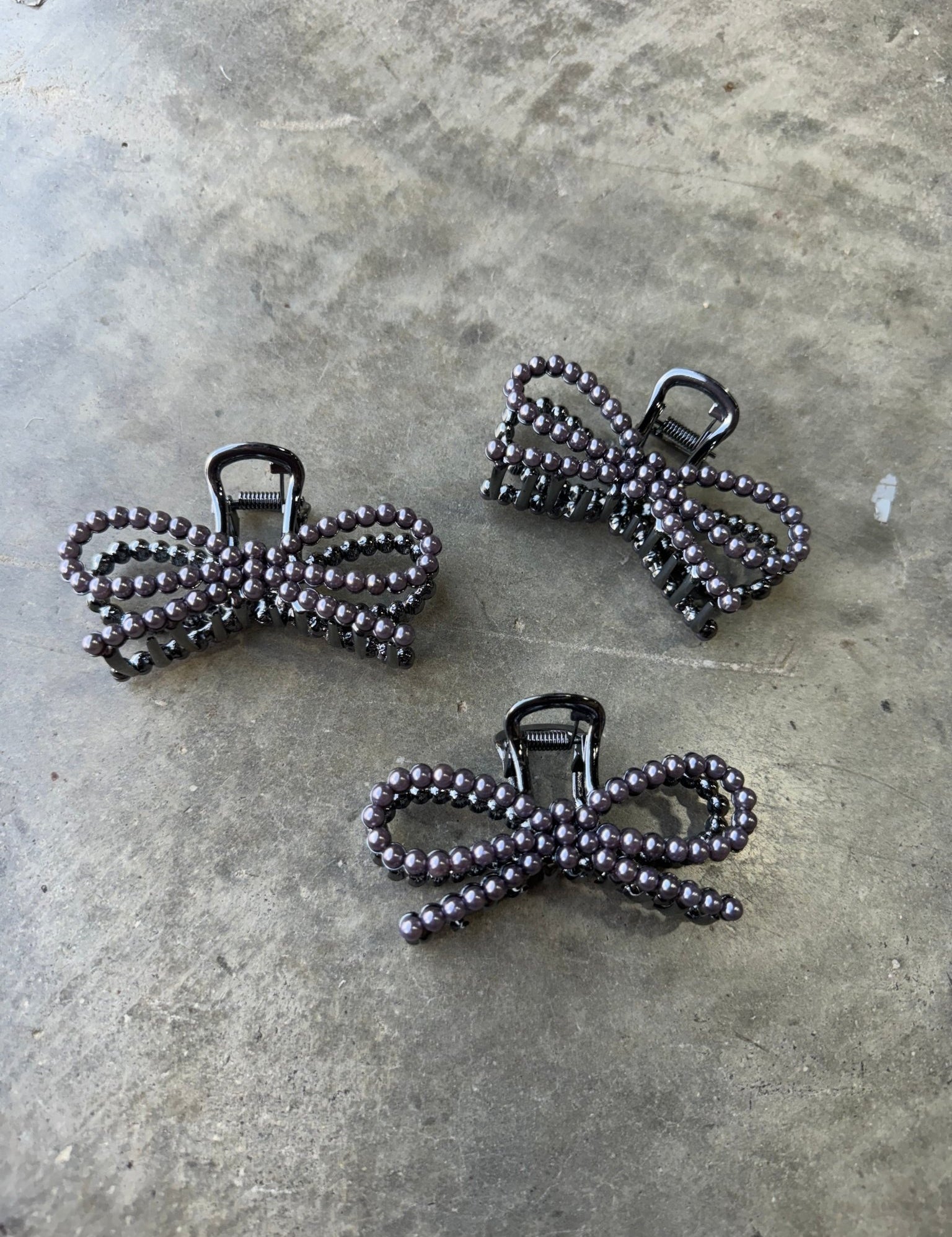 Faux Pearl Bow Hair Claw